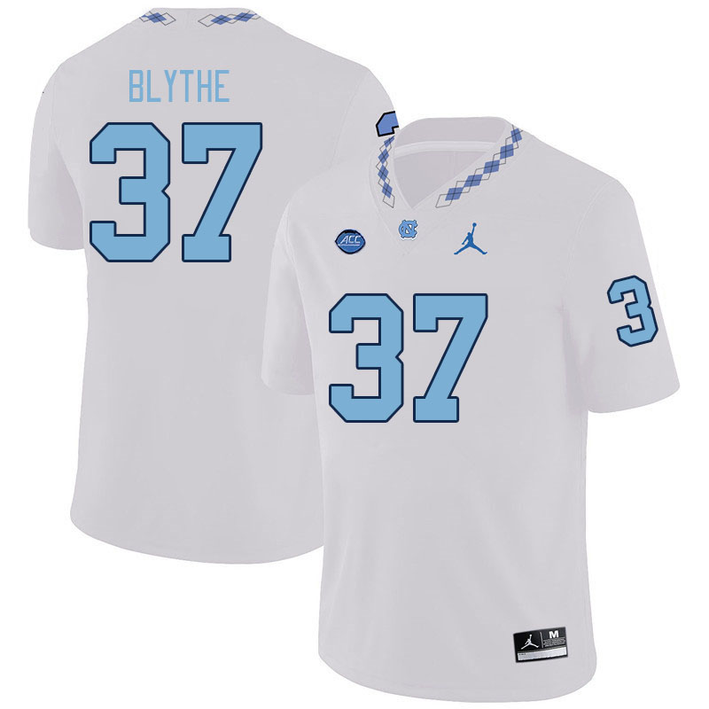 Men #37 Jack Blythe North Carolina Tar Heels College Football Jerseys Stitched Sale-White